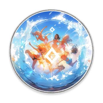 Summer Fight - Magnet rond - blanc - Devant