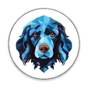 Blaue Picardie Spaniel Hunderasse buntes Aquarell - Runder Kühlschrankmagnet - Weiß - Vorne