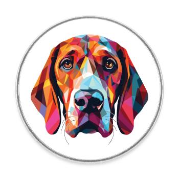 Bruno Jura Hound Dog Breed Watercolor Illustration - Round  fridge magnet - white - Front