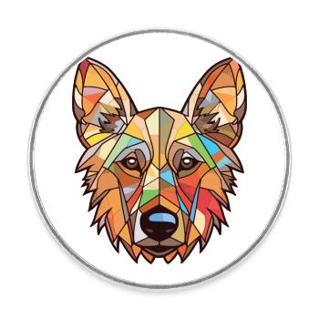 Berger Picard Hunderasse Aquarell Illustration - Runder Kühlschrankmagnet - Weiß - Vorne