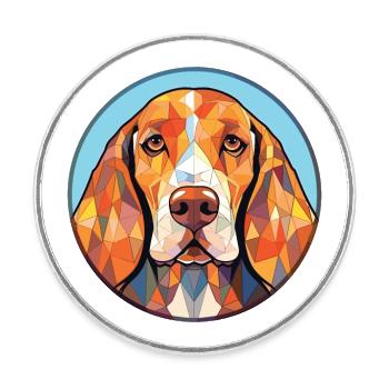 Amerikanisch Englisch Coonhound Hunderasse Aquarell - Runder Kühlschrankmagnet - Weiß - Vorne