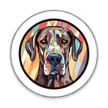 Riesenschnauzer Hunderasse Aquarell Illustration - Runder Kühlschrankmagnet - Weiß - Vorne