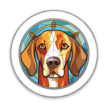 Gordon Setter Hunderasse Aquarell Illustration - Runder Kühlschrankmagnet - Weiß - Vorne