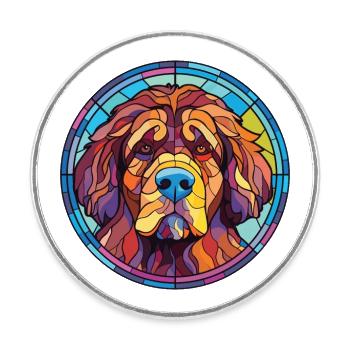 Tibetischer Mastiff Hunderasse Aquarell Illustration - Runder Kühlschrankmagnet - Weiß - Vorne