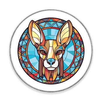 Hase indische Hunderasse Aquarell Illustration - Runder Kühlschrankmagnet - Weiß - Vorne