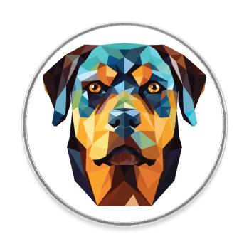 Rottweiler Deutsche Hunderasse Buntes Aquarell - Runder Kühlschrankmagnet - Weiß - Vorne