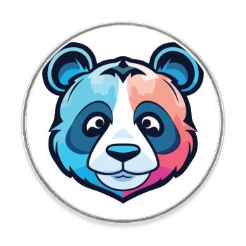 Panda Buntes Aquarell Tier Haustier Illustration - Runder Kühlschrankmagnet - Weiß - Vorne
