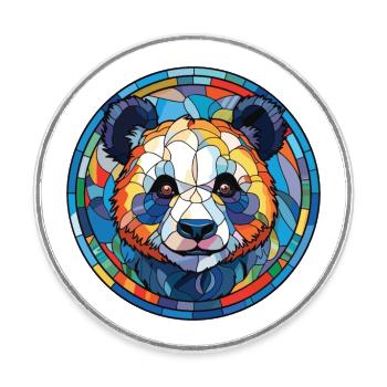 Panda Buntes Aquarell Tier Haustier Illustration - Runder Kühlschrankmagnet - Weiß - Vorne