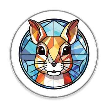 Chipmunk Colorful Watercolor Animal Illustration - Round  fridge magnet - white - Front