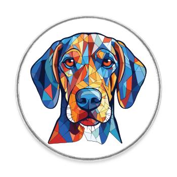American Blue Gascogne Hund Rasse Aquarell - Runder Kühlschrankmagnet - Weiß - Vorne