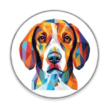 Beagle Harrier Dufthund Hunderasse Aquarell - Runder Kühlschrankmagnet - Weiß - Vorne