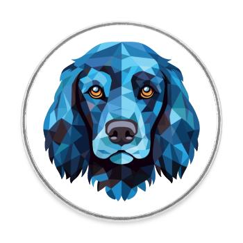 Blue Picardy Spaniel Dog Breed Colorful Watercolor - Round  fridge magnet - white - Front