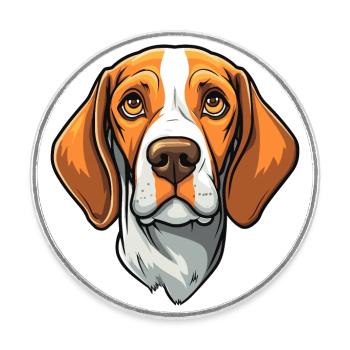 Ariege Pointer Hund Rasse Cartoon Kawaii Illustrati - Runder Kühlschrankmagnet - Weiß - Vorne