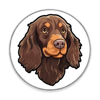 Boykin Épagneul Chien Race Cartoon Kawaii Illustrati - Magnet rond - blanc - Devant