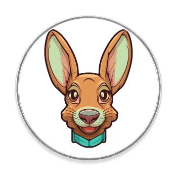 Hase indische Hunderasse Cartoon Kawaii Illustration - Runder Kühlschrankmagnet - Weiß - Vorne