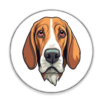 Estonien chien courant race chien dessin animé kawaii illustrati - Magnet rond - blanc - Devant