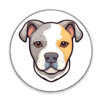 Staffordshire Bullterrier Hunderasse Karikatur Kawai - Runder Kühlschrankmagnet - Weiß - Vorne