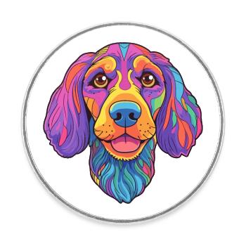 Aryan Molossus Dog Breed Cartoon Kawaii Illustrati - Magnet rond - blanc - Devant