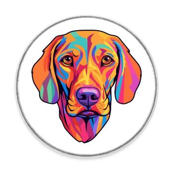 Ungarische Vizsla Hunderasse Cartoon Kawaii Illustra - Runder Kühlschrankmagnet - Weiß - Vorne