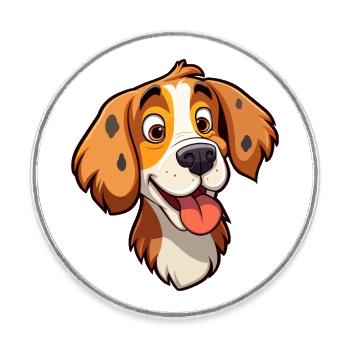 Perro de Presa Mallorquinische Hunderasse Cartoon Kawaii - Runder Kühlschrankmagnet - Weiß - Vorne