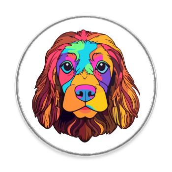 Sussex Épagneul chien race Cartoon Kawaii Illustrati - Magnet rond - blanc - Devant
