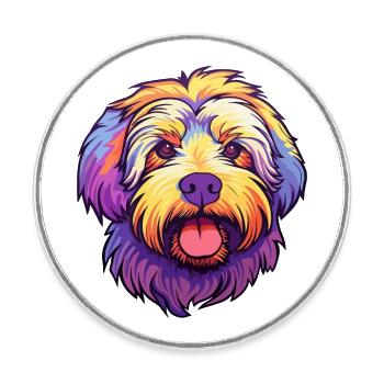 Katalanischer Schäferhund Hunderasse Cartoon Kawaii Illustra - Runder Kühlschrankmagnet - Weiß - Vorne