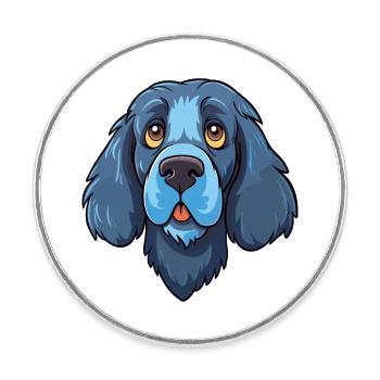 Blaue Picardie Spaniel Hunderasse Cartoon Kawaii Illu - Runder Kühlschrankmagnet - Weiß - Vorne