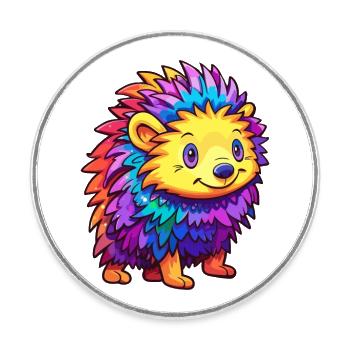 Igel Buntes Aquarell Cartoon Kawaii Tier - Runder Kühlschrankmagnet - Weiß - Vorne