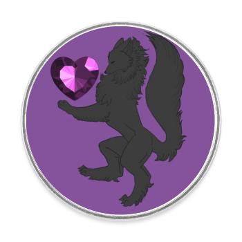 Heraldisch (Hintergrund, schwarz/lila) - Runder Kühlschrankmagnet - Weiß - Vorne