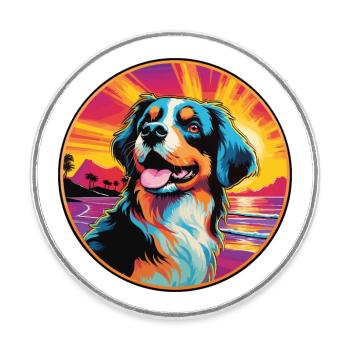 Berner Laufhund Hunderasse Bunte Karikatur Waterco - Runder Kühlschrankmagnet - Weiß - Vorne