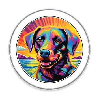 Deutscher Wachtelhund Hunderasse Bunte Karikatur W - Runder Kühlschrankmagnet - Weiß - Vorne