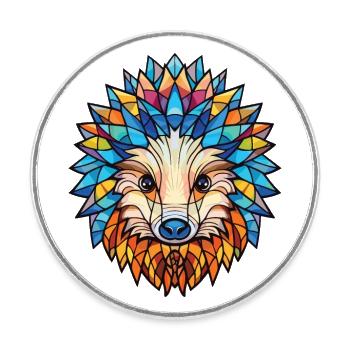 Igel Buntes Aquarell Tier Illustration - Runder Kühlschrankmagnet - Weiß - Vorne