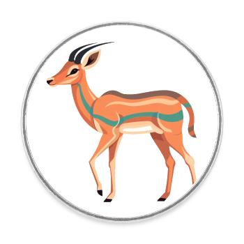 Impala Buntes Aquarell Cartoon Kawaii Tier - Runder Kühlschrankmagnet - Weiß - Vorne