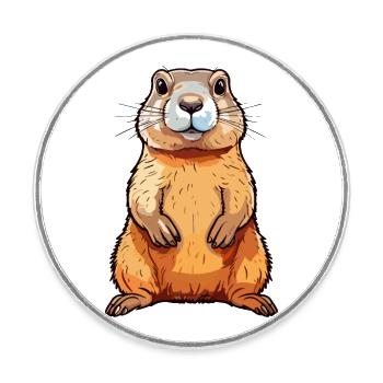 Gopher Buntes Aquarell Cartoon Kawaii Tier - Runder Kühlschrankmagnet - Weiß - Vorne