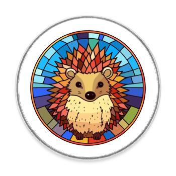 Igel Bunte Karikatur Kawaii Ani - Runder Kühlschrankmagnet - Weiß - Vorne