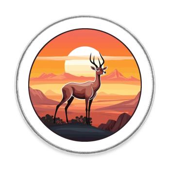 Impala Buntes Aquarell Cartoon Kawaii Tier - Runder Kühlschrankmagnet - Weiß - Vorne