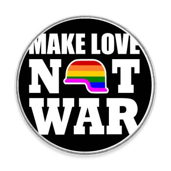 Make love not war - Runder Kühlschrankmagnet - Weiß - Vorne