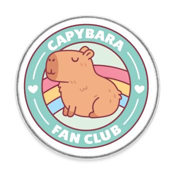 Fan Club de Capybara mignon - Magnet rond - blanc - Devant