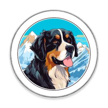 Berger De Beauce Hunderasse Cartoon Kawaii Watercol - Runder Kühlschrankmagnet - Weiß - Vorne