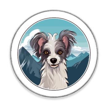 Chinesische Schopfhunderasse Cartoon Kawaii Watercolo - Runder Kühlschrankmagnet - Weiß - Vorne