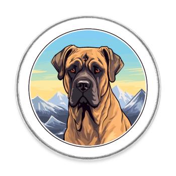 Perro de Presa Canario Hunderasse Cartoon Kawaii Wa - Runder Kühlschrankmagnet - Weiß - Vorne