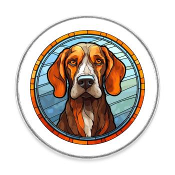 Ariege Pointer Hund Rasse Bunt Glas Bunt Wa - Runder Kühlschrankmagnet - Weiß - Vorne