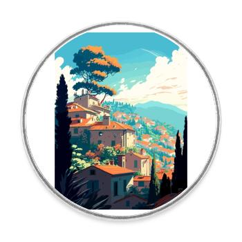Grasse Frankreich Vintage Reiseposter WPA Souvenir - Runder Kühlschrankmagnet - Weiß - Vorne