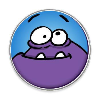PlumBoo (en anglais seulement) - Magnet rond - blanc - Devant