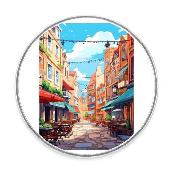 Covent Garden Londres Angleterre Vintage voyage affiche - Magnet rond - blanc - Devant
