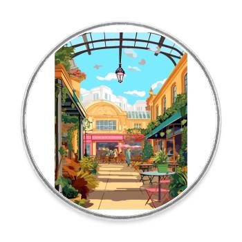 Covent Garden Londres Angleterre Vintage voyage affiche - Magnet rond - blanc - Devant
