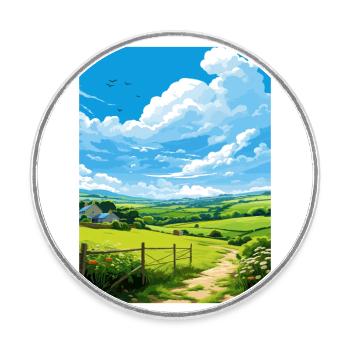 Pensrose Estate Cornwall Vintage Reiseposter WPA - Runder Kühlschrankmagnet - Weiß - Vorne