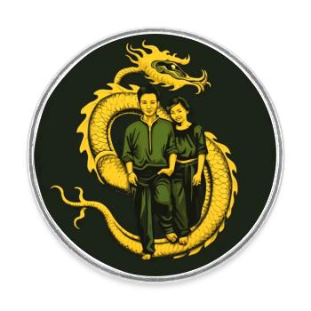La promenade du dragon - Magnet rond - blanc - Devant