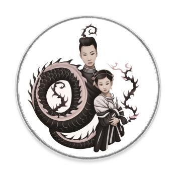 Le secret du dragon - Magnet rond - blanc - Devant