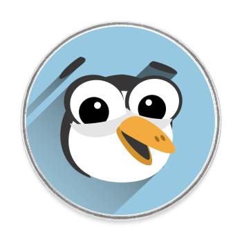 Drôle de visage de pingouin - Magnet rond - blanc - Devant